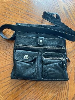 ROOTS Pebbled Leather Crossbody Bag